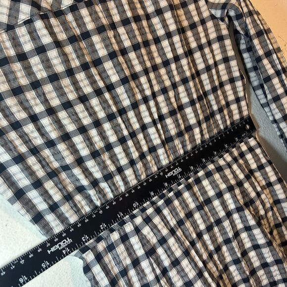 VERONICA BEARD ladies BLUE WHITE SHERRY shirt DRESS small gingham plaid ruffle - Picture 10 of 16